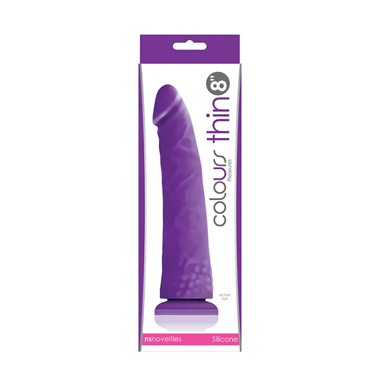 Фалоімітатор силікон NS Novelties COLOURS PLEASURES THIN 8INCH PURPLE 3 Фалоімітатор силікон NS Novelties COLOURS PLEASURES THIN 8INCH PURPLE