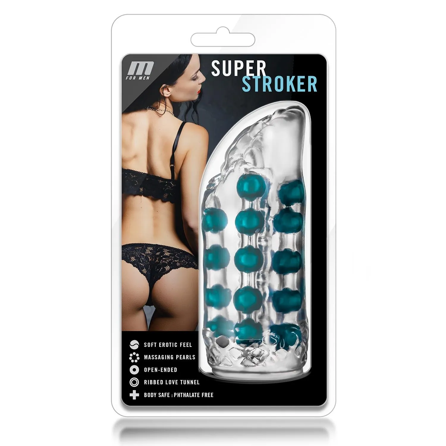 Мастурбатор вагіна з намистинами всередині Blush M For Men Super Stroker Clear, прозорий 6 Мастурбатор вагіна з намистинами всередині Blush M For Men Super Stroker Clear, прозорий - Зображення 4