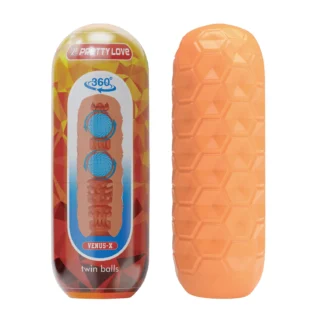 Мастурбатор Pretty Love Venus-X Orange з кульками для стимуляції, 18 х 6.5 см - Зображення 2