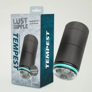 Мастурбатор прозорий у чорній колбі Chisa Lust Ripple Tempest