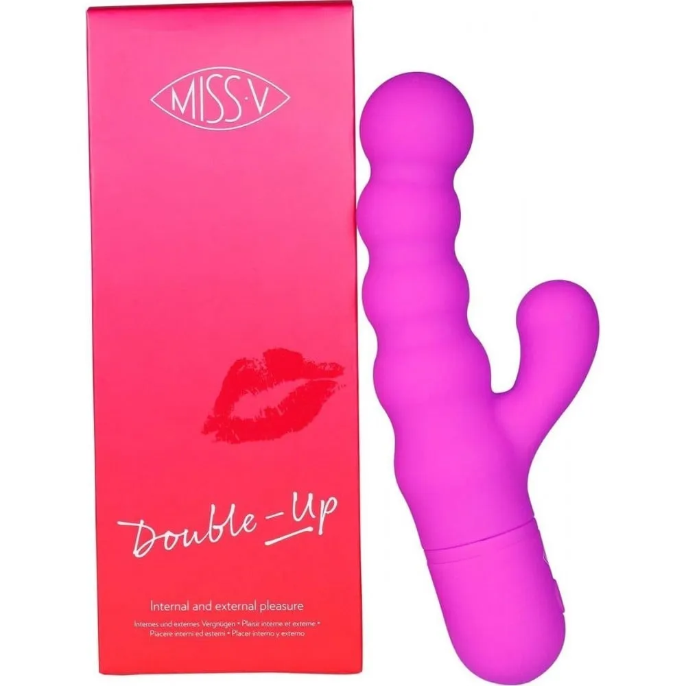 Вібратор-кроль рельєфний Double Up Miss V, фіолетовий 3 Вібратор-кроль рельєфний Double Up Miss V, фіолетовий