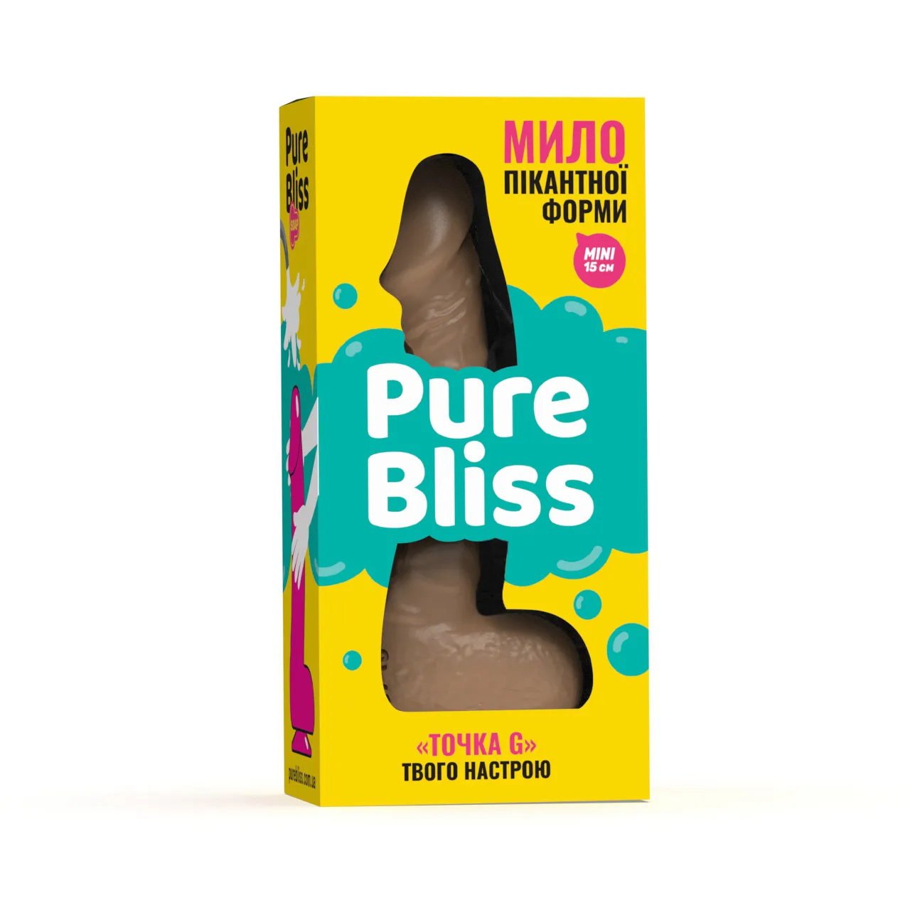 Мило член на присосці Pure Bliss MINI коричневий, 15 см 9 Мило член на присосці Pure Bliss MINI коричневий, 15 см - Зображення 7