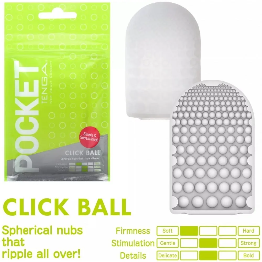 Міні мастурбатор нереалістичний Tenga Pocket Click Ball, з рельєфом, білий 3 Міні мастурбатор нереалістичний Tenga Pocket Click Ball, з рельєфом, білий