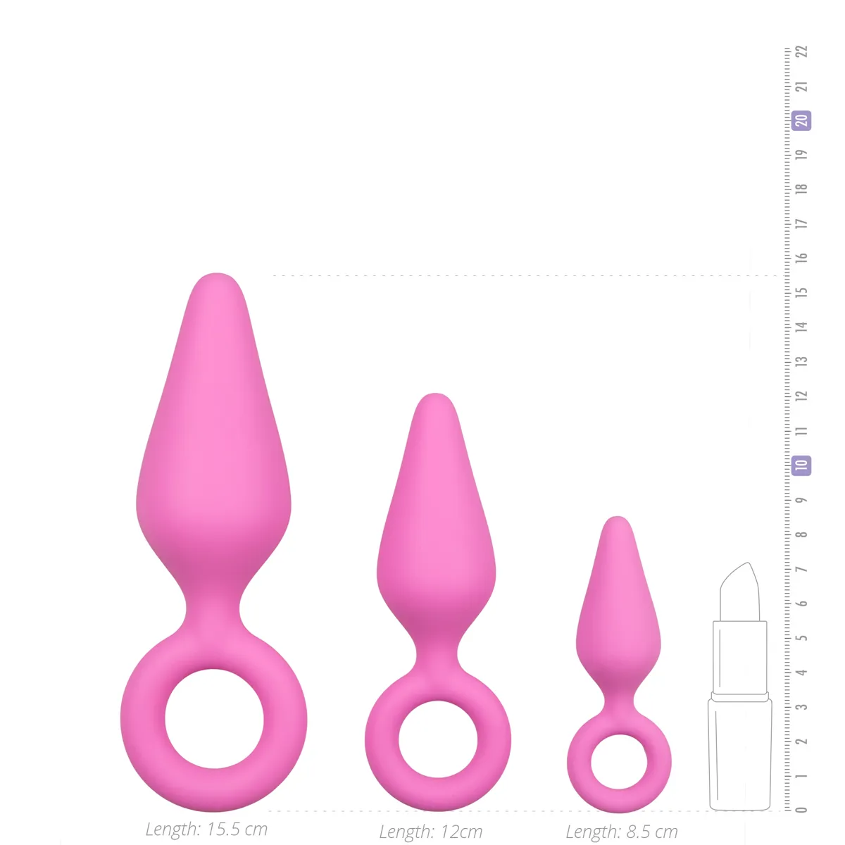 Набір анальних пробок Easytoys Pink Buttplugs With Pull Ring - Set 5 Набір анальних пробок Easytoys Pink Buttplugs With Pull Ring - Set - Зображення 3