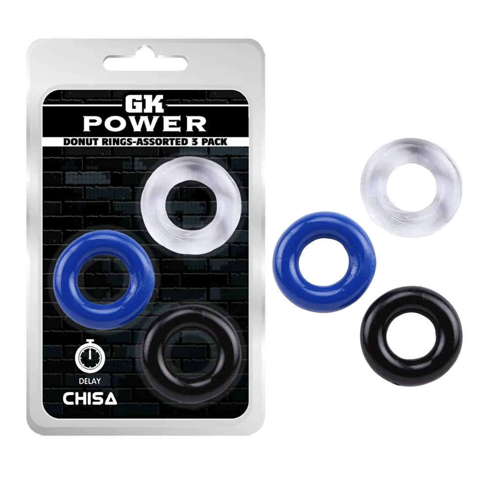 Набір ерекційних кілець Chisa GK Power 3 Pack, різнокольорові 3 Набір ерекційних кілець Chisa GK Power 3 Pack, різнокольорові