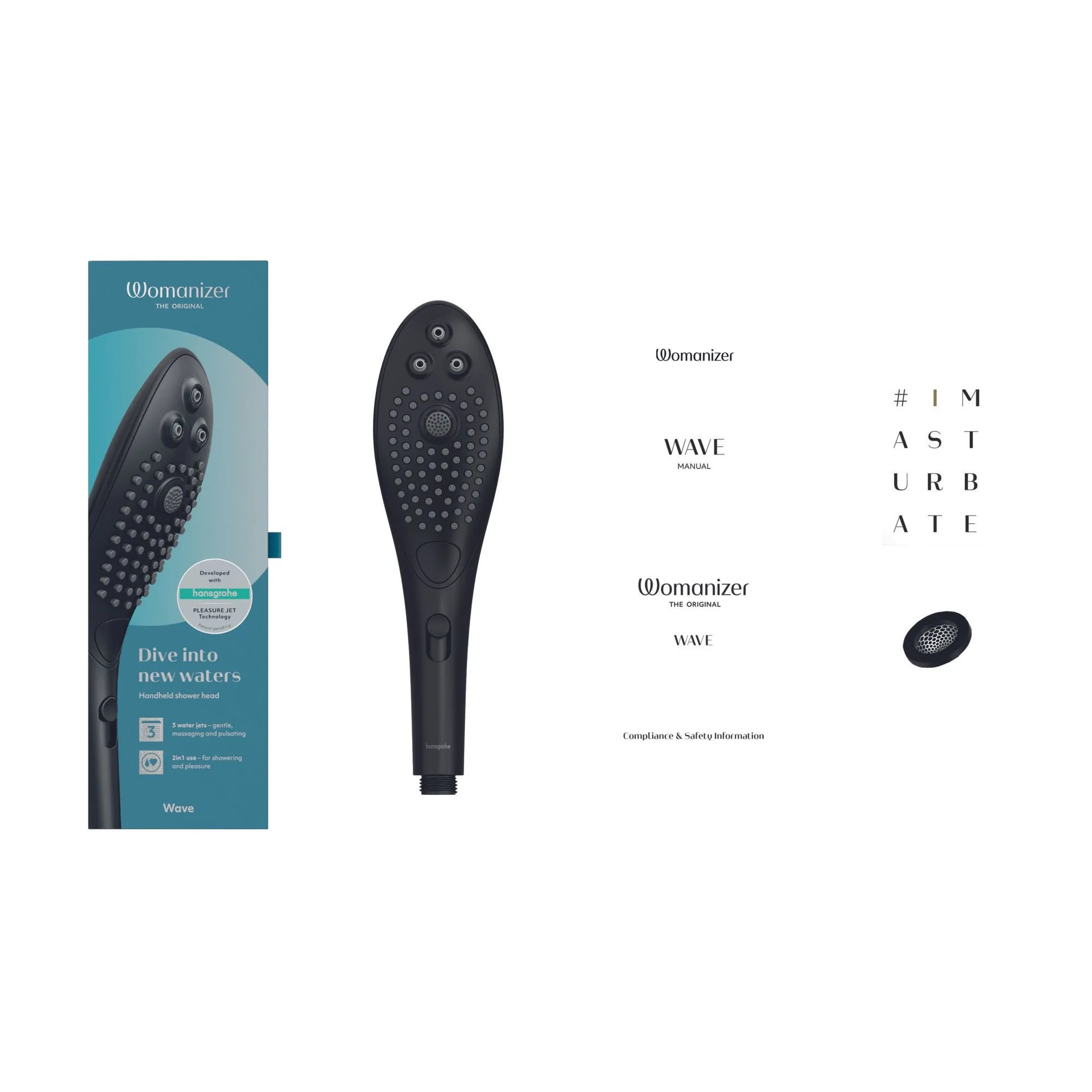 Насадка для душа Womanizer Wave, черная 13 Насадка для душа Womanizer Wave, черная - Зображення 11