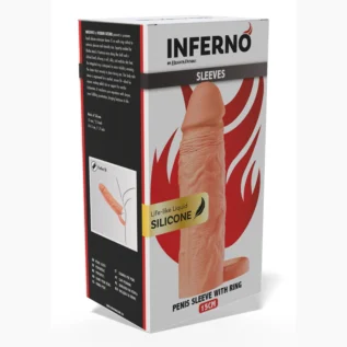 Alternative view of Насадка на пеніс з ерекційним кільцем Hidden Desire INFERNO, 15 × 4,5 см