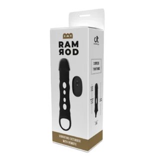 Насадка на пеніс із вібрацією Dream Toys Ramrod та пультом управління, чорна