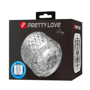 Мастурбатор міні наскрізний PRETTY LOVE Cary рельєфний, прозорий - Зображення 8