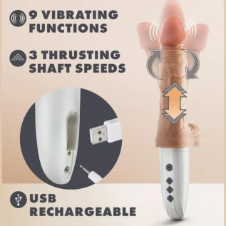 Вібратор на підставці Blush Dr. Skin Dr. Hammer з фрикціями та функцією нагрівання, з пультом - Зображення 10