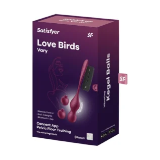 Кульки Кегеля з вібрацією Satisfyer Love Birds Vary та змінними вантажами, бордові - Зображення 7