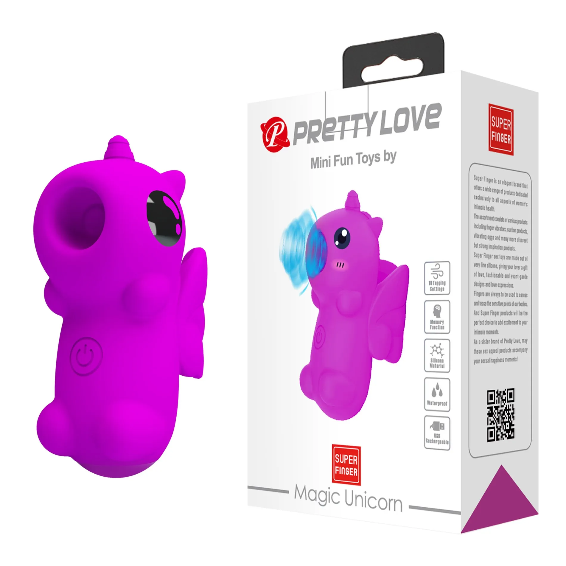 Стимулятор для клітора Pretty Love Magic Unicorn на палець, фуксія, 7.5 см 3 Стимулятор для клітора Pretty Love Magic Unicorn на палець, фуксія, 7.5 см