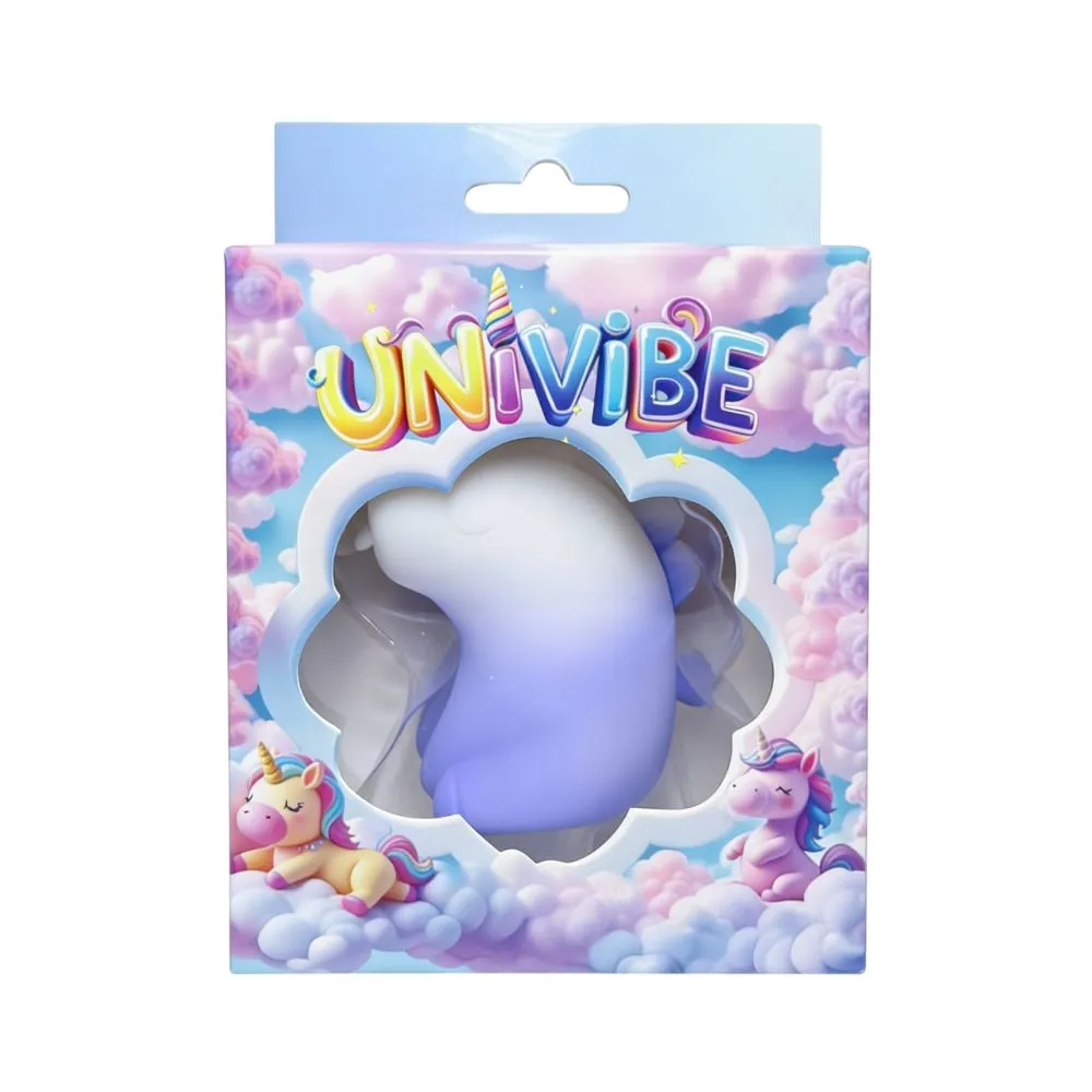 Стимулятор клітора з язичком UNIVIBE «Єдиноріг», 10 режимів, градієнт біло-фіолетовий 4 Стимулятор клітора з язичком UNIVIBE «Єдиноріг», 10 режимів, градієнт біло-фіолетовий - Зображення 2