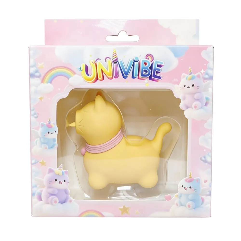Стимулятор клітора з язичком UNIVIBE Котик, 10 режимів, жовтий 4 Стимулятор клітора з язичком UNIVIBE Котик, 10 режимів, жовтий - Зображення 2