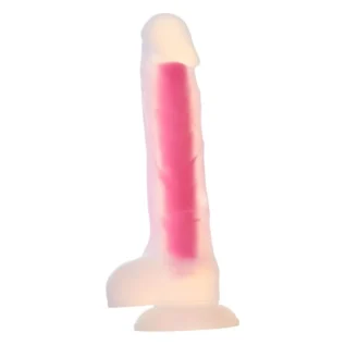Фаллоімітатор люмінесцентний на присосці Dream Toys RADIANT Glow In The Dark рожевий - Зображення 3