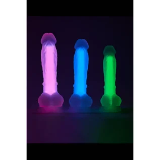 Фалоімітатор люмінесцентний на присосці Dream Toys RADIANT Glow In The Dark синій, М - Зображення 5