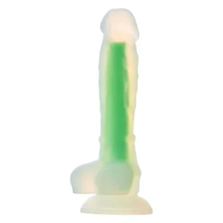 Alternative view of Фаллоімітатор люмінесцентний на присосці Dream Toys RADIANT Glow In The Dark зелений, S
