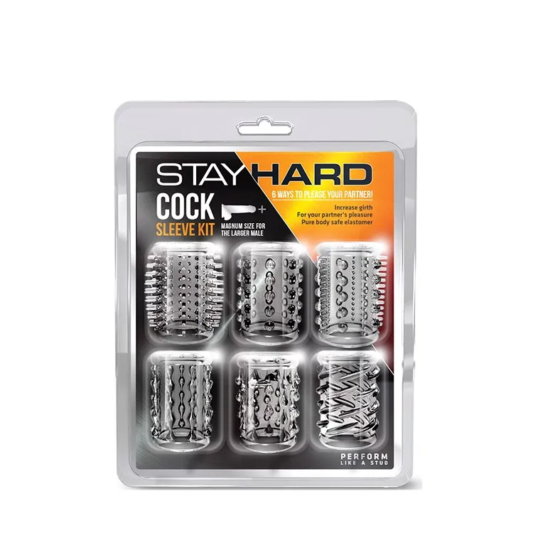 Набір насадок із різною структурою Blush Stay Hard Cock Sleeve Kit прозорі 10 Набір насадок із різною структурою Blush Stay Hard Cock Sleeve Kit прозорі - Зображення 8