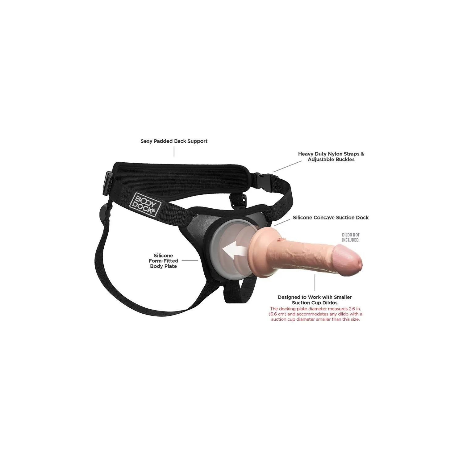 Трусики для страпону Pipedream Body Dock Elite Mini Harness, чорні 8 Трусики для страпону Pipedream Body Dock Elite Mini Harness, чорні - Зображення 6