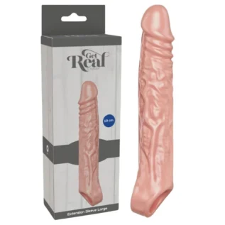 Насадка, що подовжує, на пеніс ToyJoy Get Real Extension Sleeve Large з петлею на мошонку, бежева