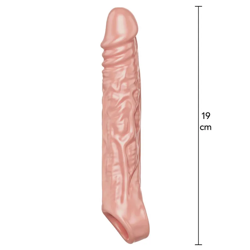 Насадка, що подовжує, на пеніс ToyJoy Get Real Extension Sleeve Large з петлею на мошонку, бежева 6 Насадка, що подовжує, на пеніс ToyJoy Get Real Extension Sleeve Large з петлею на мошонку, бежева - Зображення 4