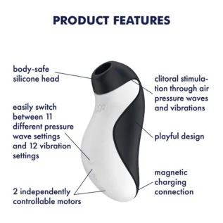 Вакуумний кліторальний стимулятор + вібрація Satisfyer Orca у вигляді пінгвіна - Зображення 6