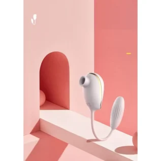 Alternative view of Вакуумний стимулятор клітора з віброяйцем High End Suction Love Egg PINK