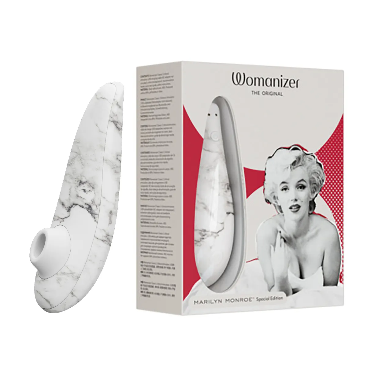 Вакуумний стимулятор клітора Womanizer Marilyn Monroe White Marble 3 Вакуумний стимулятор клітора Womanizer Marilyn Monroe White Marble