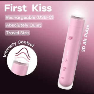 Вакуумний стимулятор Satisfyer First Kiss для клітора, рожевий, 12.5 х 2.5 см 13 Вакуумний стимулятор Satisfyer First Kiss для клітора, рожевий, 12.5 х 2.5 см - Зображення 6