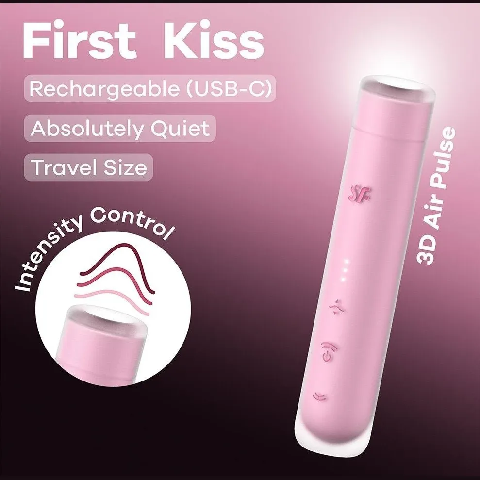 Вакуумний стимулятор Satisfyer First Kiss для клітора, рожевий, 12.5 х 2.5 см 8 Вакуумний стимулятор Satisfyer First Kiss для клітора, рожевий, 12.5 х 2.5 см - Зображення 6