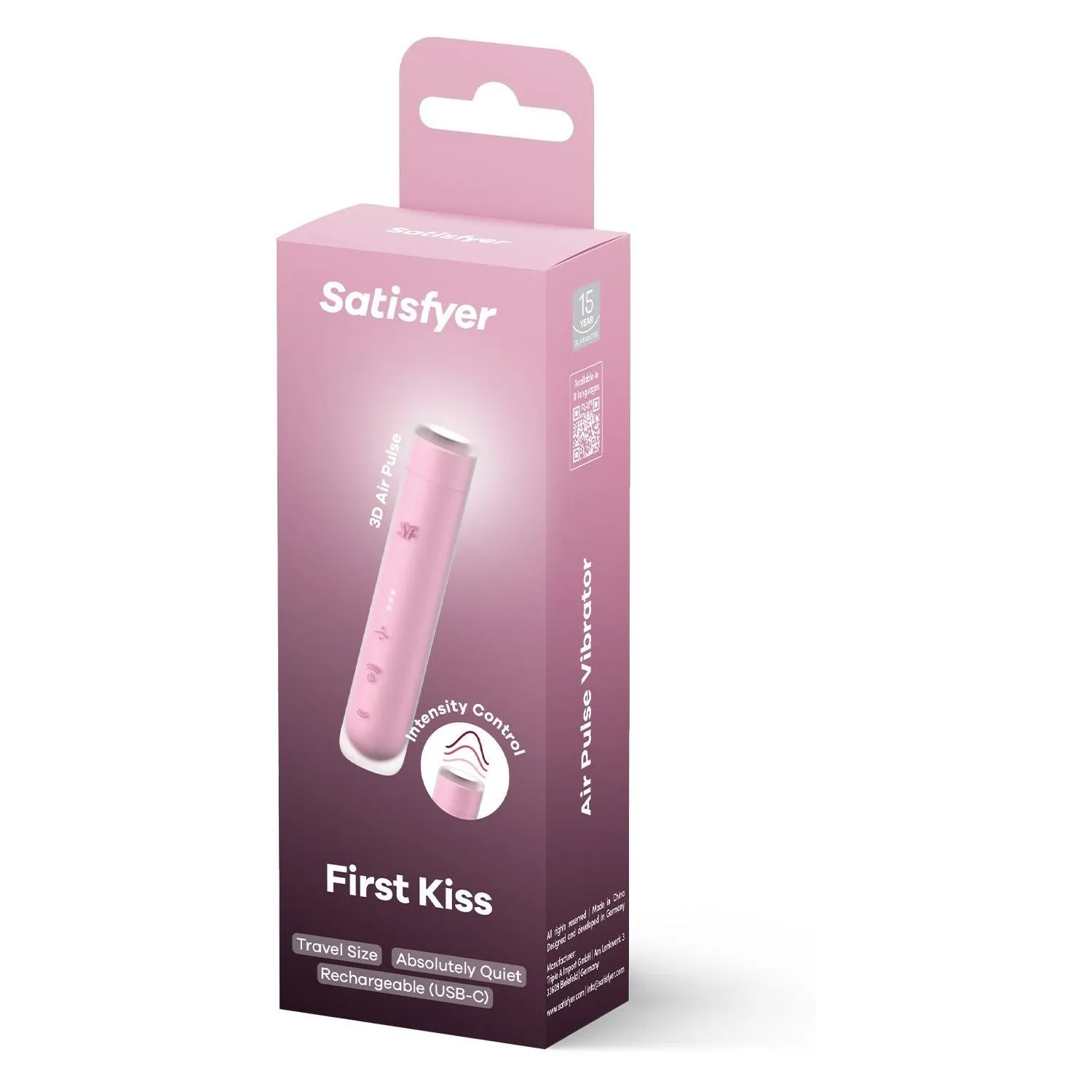 Вакуумний стимулятор Satisfyer First Kiss для клітора, рожевий, 12.5 х 2.5 см 7 Вакуумний стимулятор Satisfyer First Kiss для клітора, рожевий, 12.5 х 2.5 см - Зображення 5