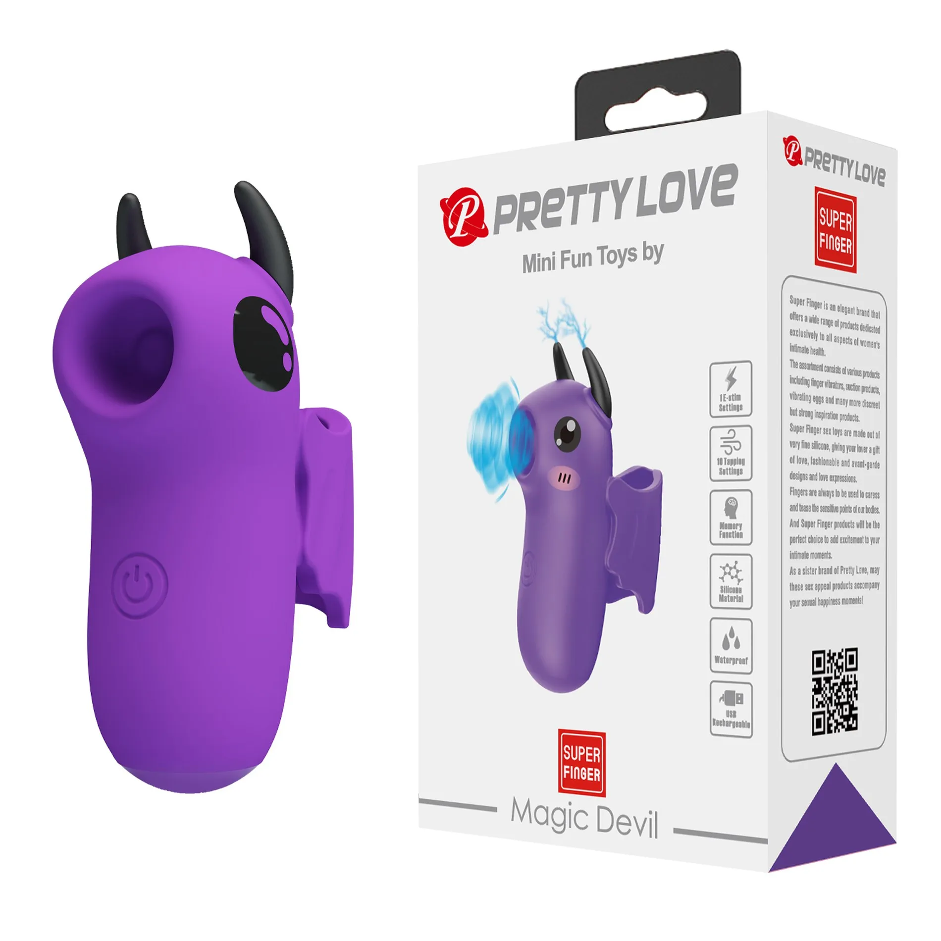 Стимулятор для клітора Pretty Love Magic Devil з смоктанням та електростимуляцією, фіолетовий, 6.9 см 3 Стимулятор для клітора Pretty Love Magic Devil з смоктанням та електростимуляцією, фіолетовий, 6.9 см
