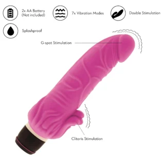Вібромасажер класичний із стимулятором клітора DreamToys VIBES OF LOVE рожевий - Зображення 4