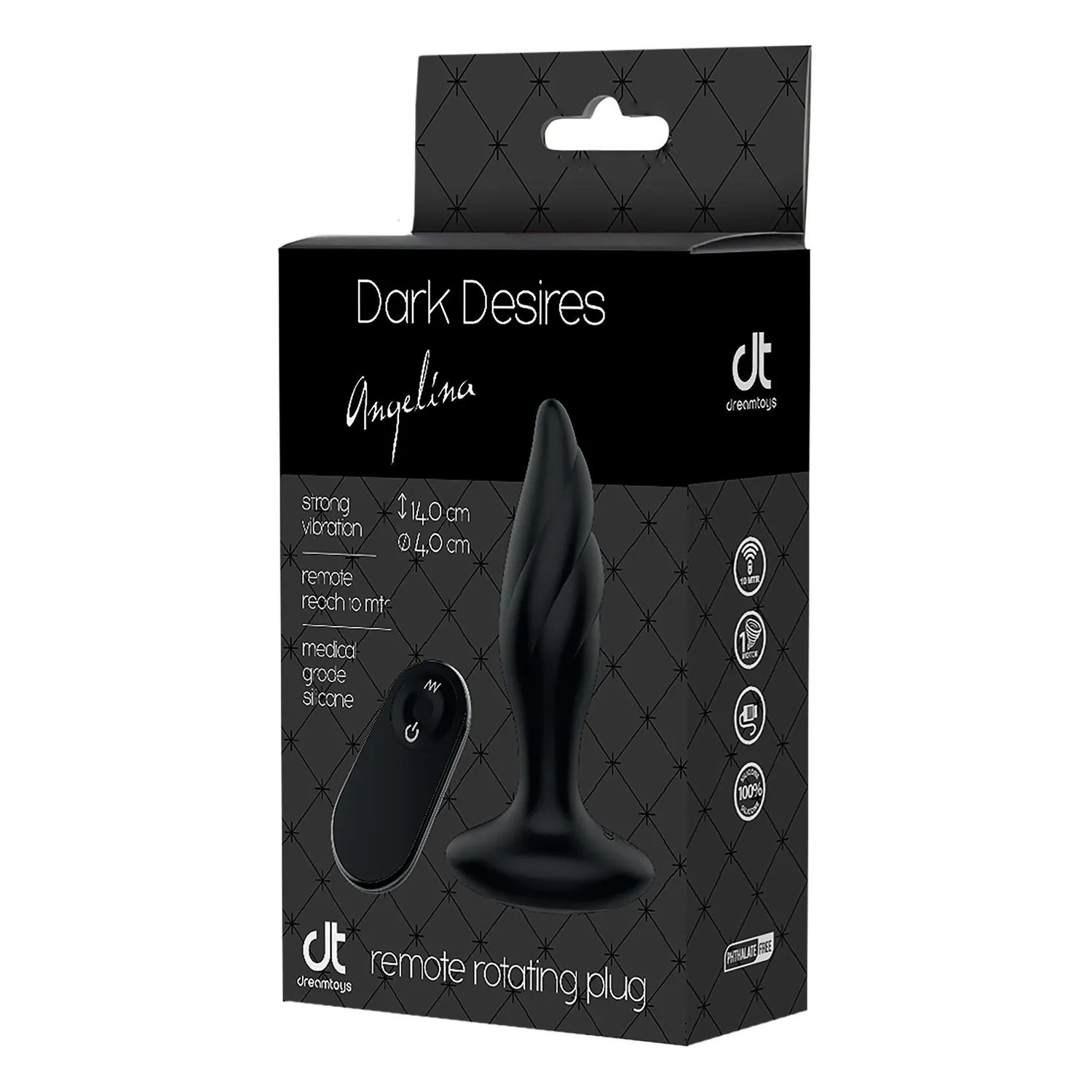 Хвиляста анальна пробка з пультом керування Dream Тoys Dark Desires Angelina чорна 3 Хвиляста анальна пробка з пультом керування Dream Тoys Dark Desires Angelina чорна
