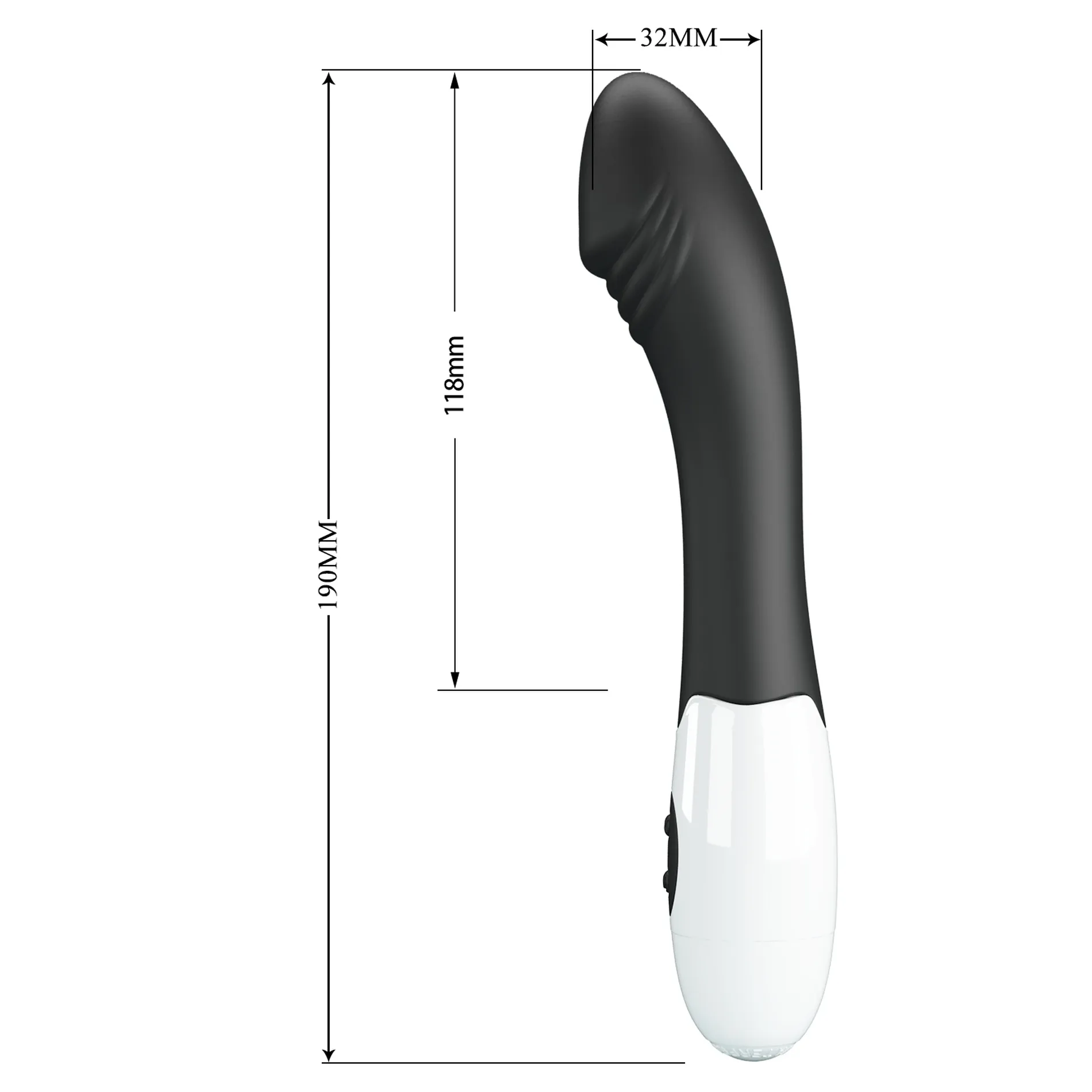 Вібратор для точки G Pretty Love Elemental Vibrator чорний, 19 х 3.2 см 12 Вібратор для точки G Pretty Love Elemental Vibrator чорний, 19 х 3.2 см - Зображення 10