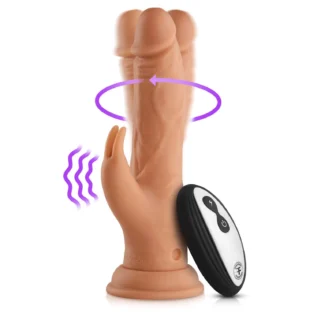Вібратор-кролик на присосці Femme Funn Wireless Turbo Rabbit з пультом керування, тілесний