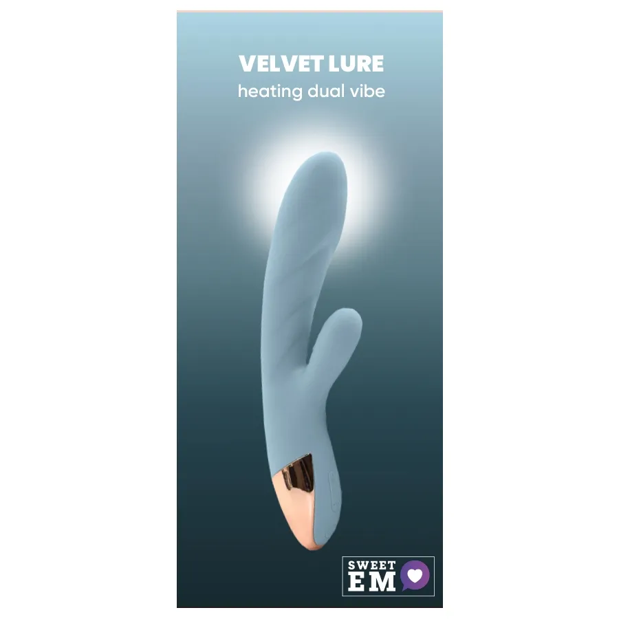 Кролик вібратор з функцією нагрівання +10 режимів вібрації Sweet Em Velvet Lure, блакитний 3 Кролик вібратор з функцією нагрівання +10 режимів вібрації Sweet Em Velvet Lure, блакитний