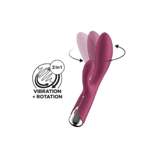 Вібратор-кролик Satisfyer Spinning Rabbit 1 для точки G та клітора, червоний - Зображення 3