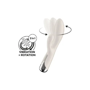Вібратор-кролик Satisfyer Spinning Rabbit 1 для точки G та клітора, молочний - Зображення 2