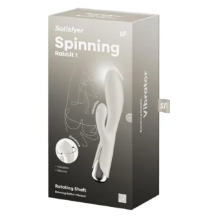 Вібратор-кролик Satisfyer Spinning Rabbit 1 для точки G та клітора, молочний - Зображення 7