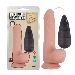 Вібратор реалістичний на присосці Chisa T-skin ReaL Basics Realistic Dildo з пультом керування