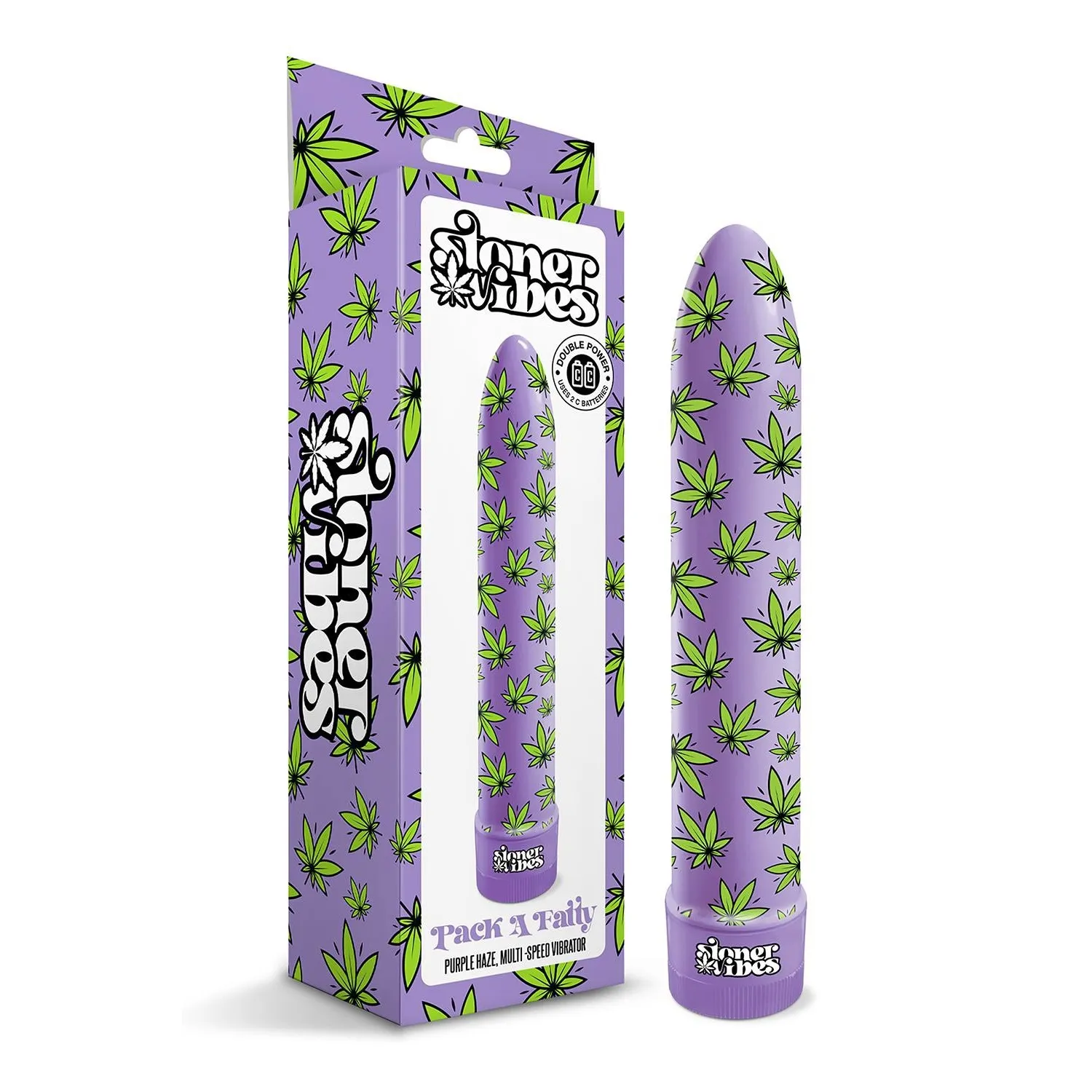 Вібратор нереалістичний із принтом Stoner Vibes Global Novelties, фіолетовий, 20.3 х 3.8 см 3 Вібратор нереалістичний із принтом Stoner Vibes Global Novelties, фіолетовий, 20.3 х 3.8 см
