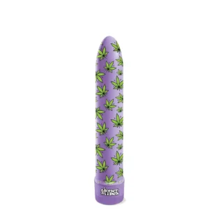 Alternative view of Вібратор нереалістичний із принтом Stoner Vibes Global Novelties, фіолетовий, 20.3 х 3.8 см