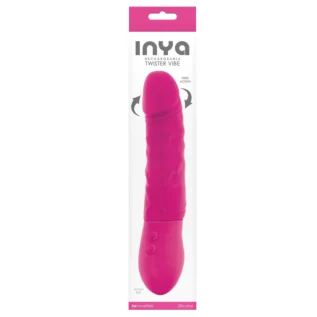 Вібратор Realistic Vibrating Silicone Dildo Rechargeable 7 Speeds Inya Twister 9 In. Pink