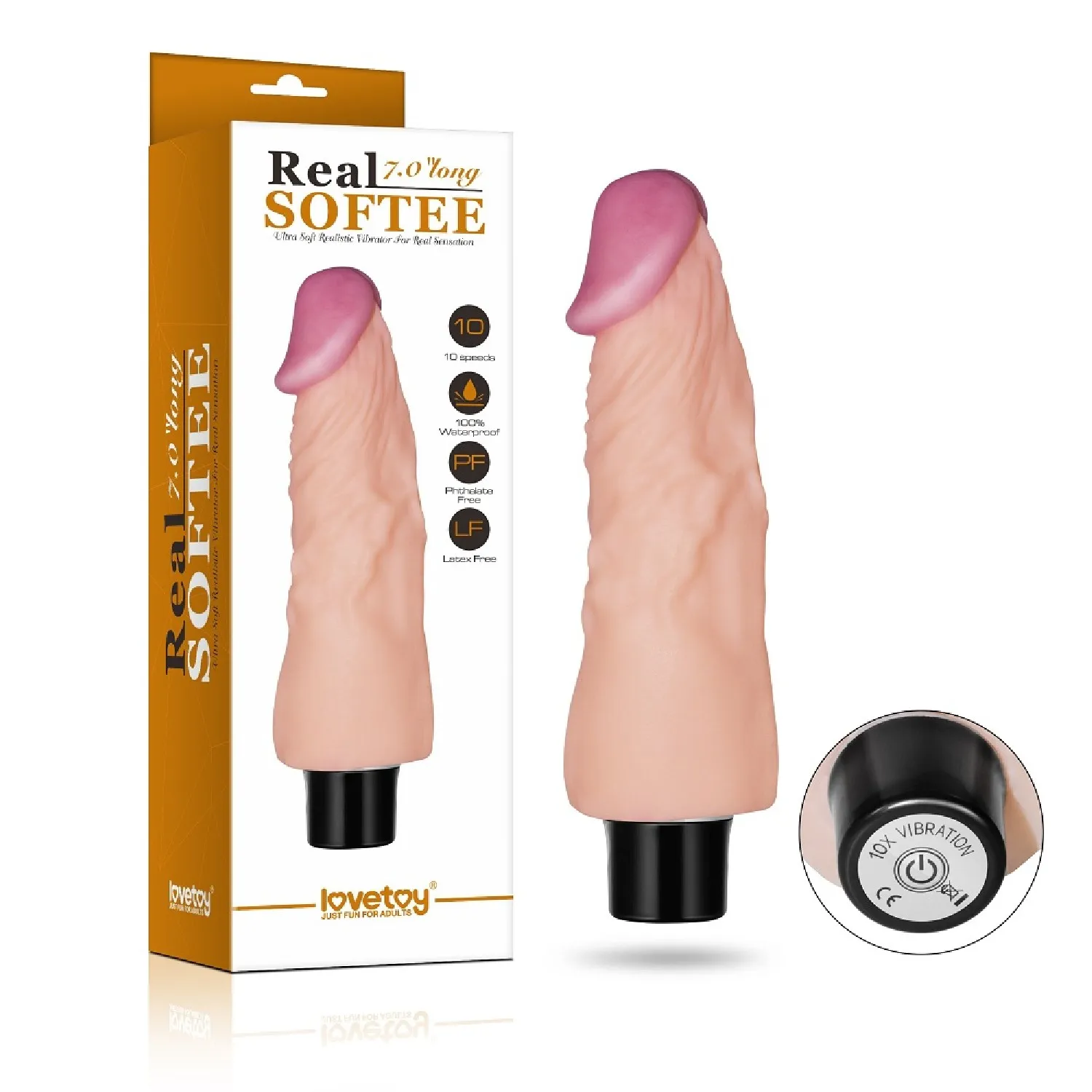 Вібратор реалістичний Lovetoy Real Softee на батарейках, тілесного кольору 3 Вібратор реалістичний Lovetoy Real Softee на батарейках, тілесного кольору