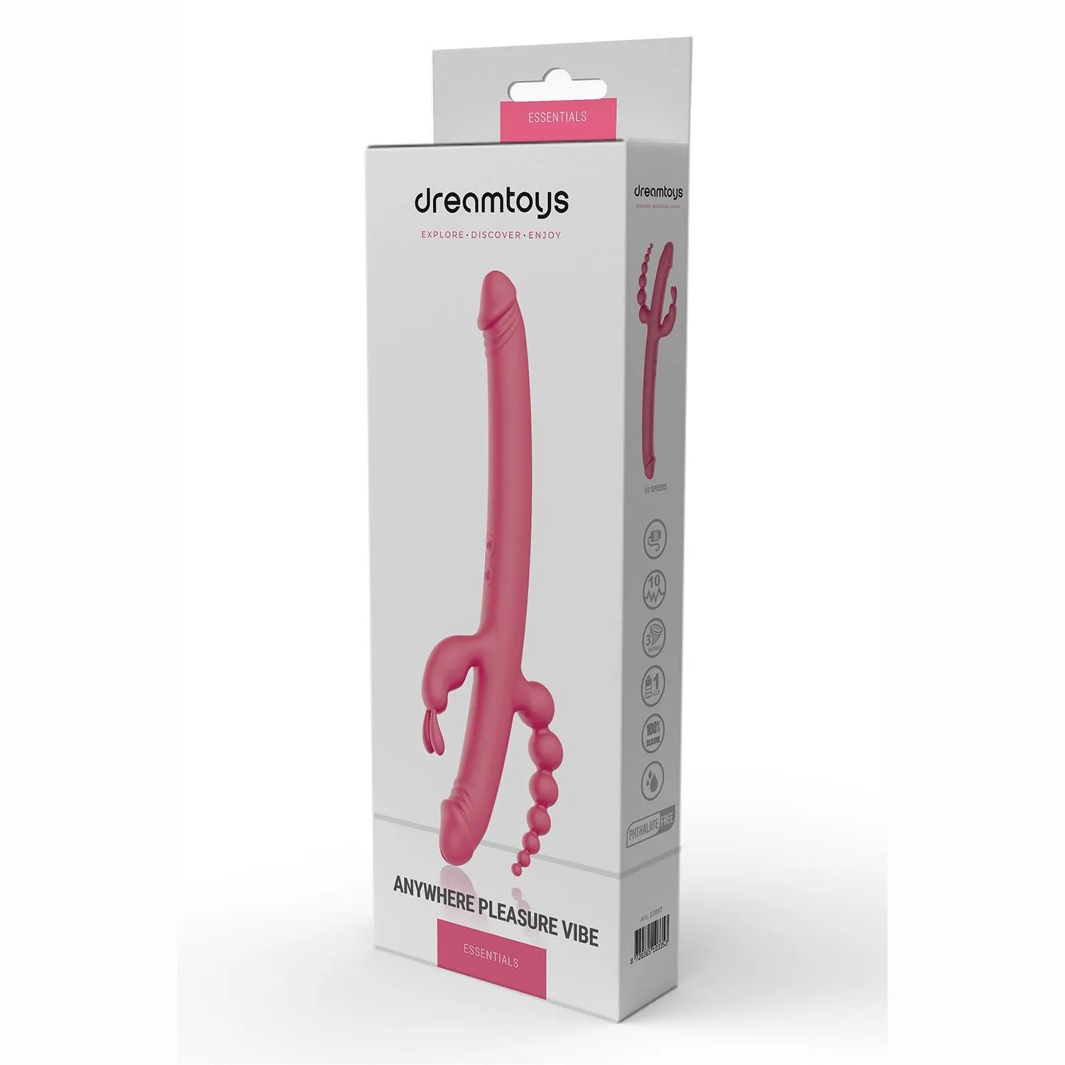 Вібратор із 4 стимулюючими кінцями Dreamtoys Anywhere Pleasure Vibe Essentials, рожевий 7 Вібратор із 4 стимулюючими кінцями Dreamtoys Anywhere Pleasure Vibe Essentials, рожевий - Зображення 5