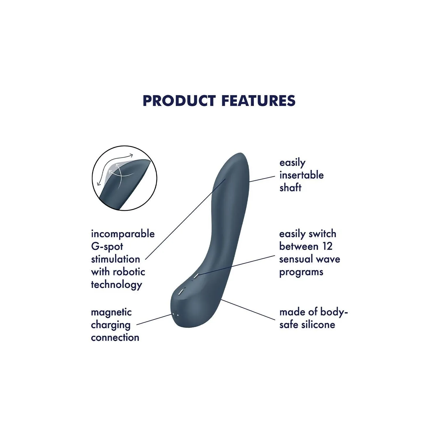 Вібратор з механізмом руху вгору та вниз Satisfyer G-Spot Wave 4 сірий 6 Вібратор з механізмом руху вгору та вниз Satisfyer G-Spot Wave 4 сірий - Зображення 4