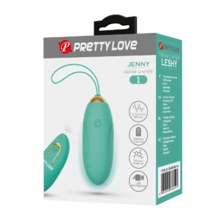 Віброяйце Pretty Love JENNY з пультом, 12 режимів, бірюзове, 7 х 2.8 см - Зображення 8