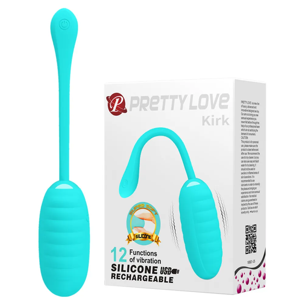 Віброяйце Pretty Love Kirk, силіконове, блакитне, 19,7 × 3,5 см 3 Віброяйце Pretty Love Kirk, силіконове, блакитне, 19,7 × 3,5 см