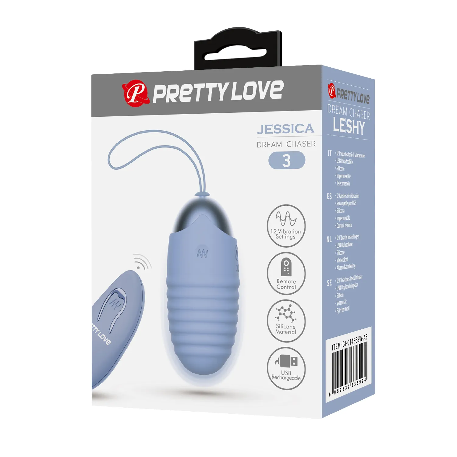 Віброяйце вагінальне Pretty Love Jessica Dream з пультом, блакитне, 7.2 х 3.3 см 10 Віброяйце вагінальне Pretty Love Jessica Dream з пультом, блакитне, 7.2 х 3.3 см - Зображення 8